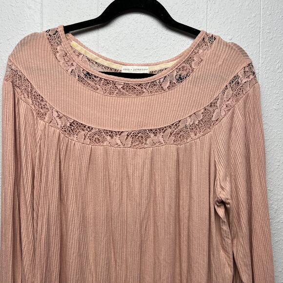 Coco+Jaimeson Lace Flowy Top Womens Large Casual Workwear Party Elegant Stretch - Picture 3 of 13